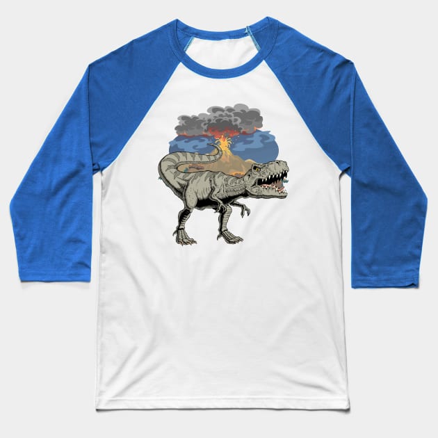 Tyrannosaurus Rex Baseball T-Shirt by WorldDinosaurs